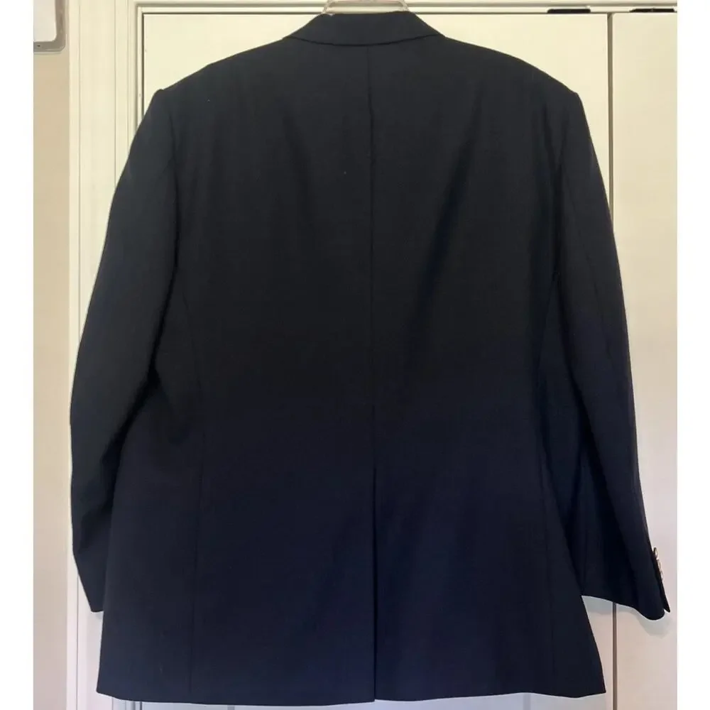 Stafford Men’s Blazer 50R‎ Navy Wool blend Gold Buttons Sports Coat Suit Jacket